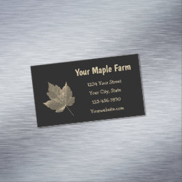 Maple Syrup Farm Beige Black Land Rustic Magnetiska Visitkort