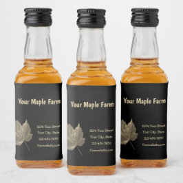 Maple Syrup Farm Beige Black Land Rustic Spritflaskor Etikett