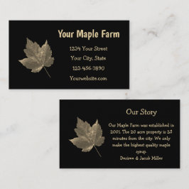 Maple Syrup Farm Beige Black Land Rustic Visitkort