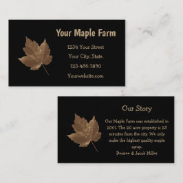 Maple Syrup Farm Brown Black Land Rustic Visitkort