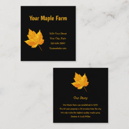 Maple Syrup Farm Guld Gult Black Land Rustic Fyrkantigt Visitkort