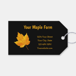 Maple Syrup Farm Guld Gult Black Land Rustic Presentetikett