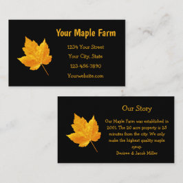 Maple Syrup Farm Guld Gult Black Land Rustic Visitkort