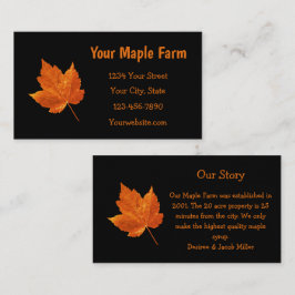 Maple Syrup Farm Orange Black Land Rustic Visitkort