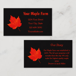 Maple Syrup Farm Red Black Land Rustic Visitkort