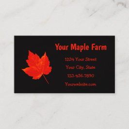 Maple Syrup Farm Red Black Land Rustic Visitkort