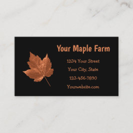 Maple Syrup Farm Rustic Brown Black Land Visitkort