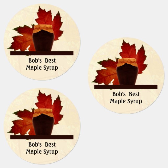 Maple Syrup Food Label Klistermärke (Grupp)