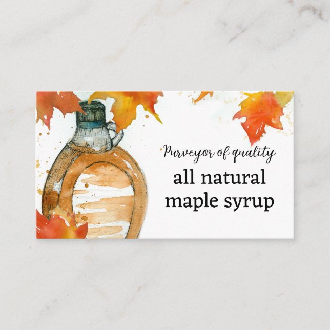 Maple Syrup for sale quality all Natural Visitkort (Framsida)