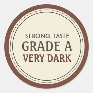 Maple Syrup Grading Label Mycket Mörk Runt Klistermärke