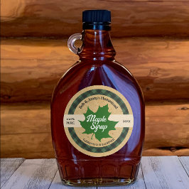 Maple Syrup Grönt Löv Buffalo Play Kraft Runt Klistermärke