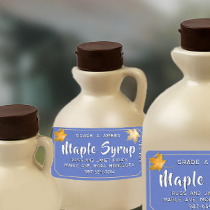 Maple Syrup guld om Himlar Blue Label Adressetikett