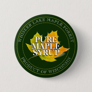 Maple Syrup Gult Sugar Maple Löv Editable Grönt Knapp