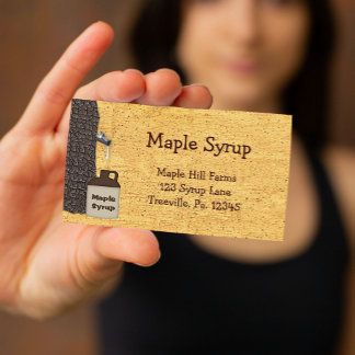 Maple Syrup Jug Anpassningsbar Maple Syrup Affärsk Visitkort