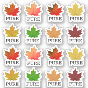 Maple Syrup Jug Toppers Maple Löv PURE Sticker Klistermärken