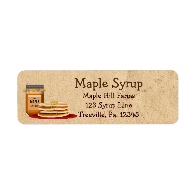 Maple Syrup Label Small Label Returadress Etikett (Framsidan)