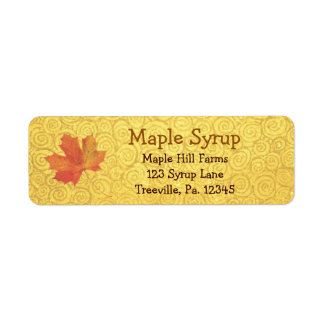 Maple Syrup Label Small Returadress Etikett