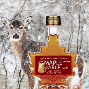 Maple Syrup med Vintage Fleur de Lis Sap Bucket Fraktsedel