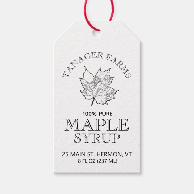 Maple Syrup Nutrition Facts Klass/säsong Checklist Presentetikett (Framsidan)