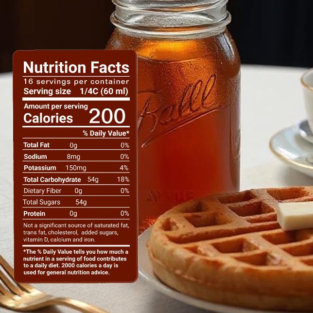 Maple Syrup Nutrition Facts Latest FDA Regulations Fraktsedel (Skapare uppladdad)