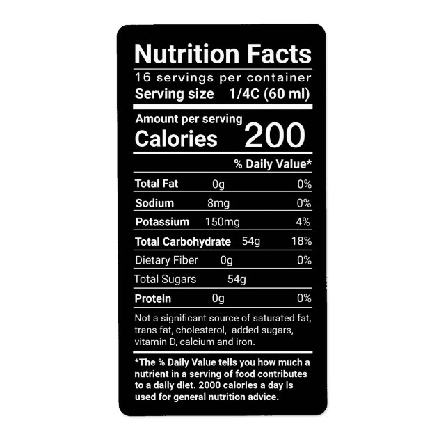 Maple Syrup Nutrition Facts Latest FDA Regulations Fraktsedel (Framsidan)