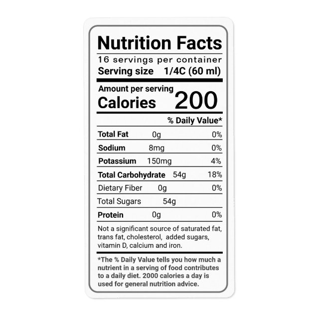 Maple Syrup Nutrition Facts Latest FDA Regulations Fraktsedel (Framsidan)