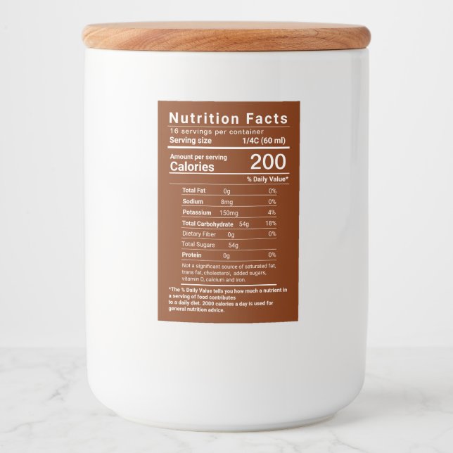 Maple Syrup Nutrition Facts Latest FDA Regulations Mat Etikett (Framsida)