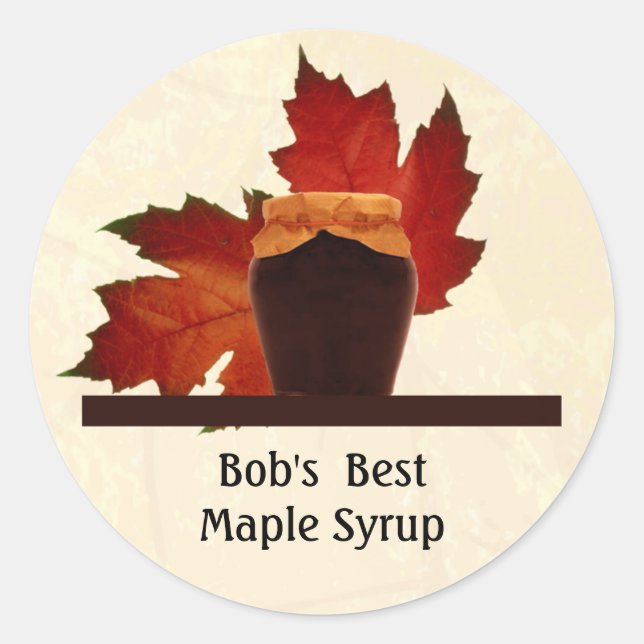 Maple Syrup Round 3-tums etikett (Framsida)