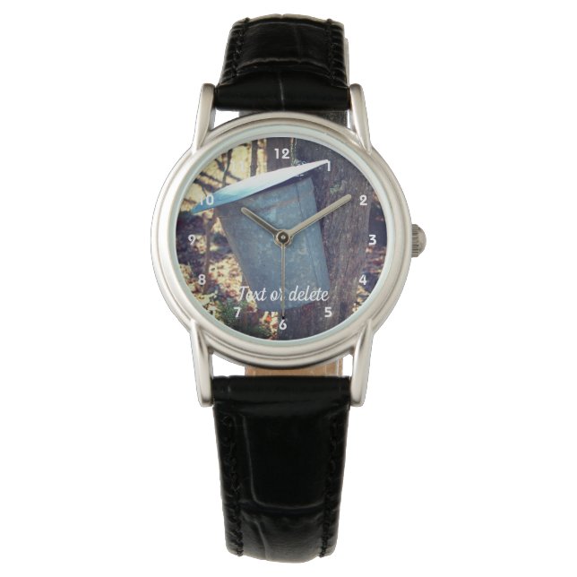 Maple Syrup Sap Bucket On Tree Personalized  Armbandsur (Framsida)