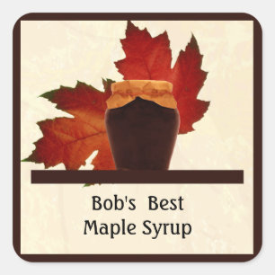 "Maple Syrup Square"-dekal Fyrkantigt Klistermärke