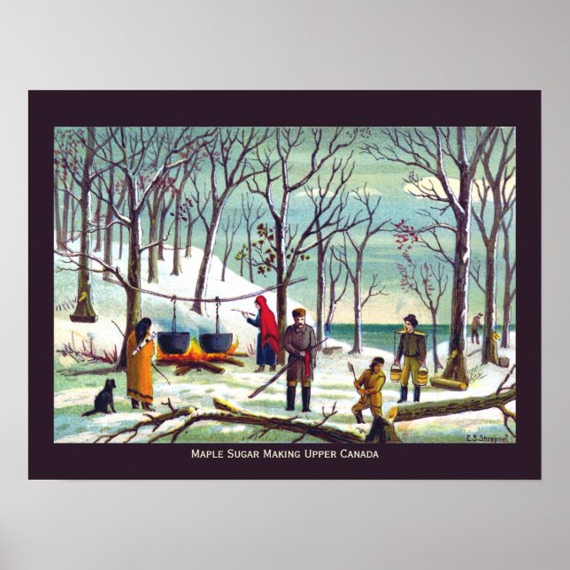 Maple Syrup Sugar Skapar Upper Canada Poster (Framsidan)