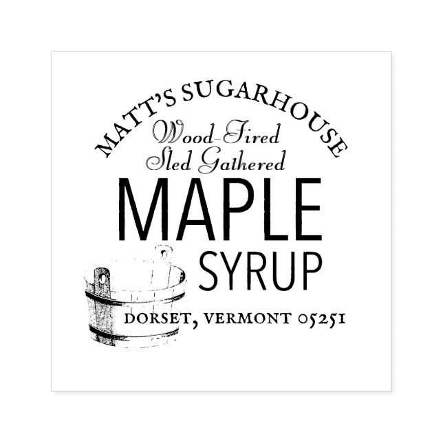 Maple Syrup Sugarhouse Business Rubber Frimärke Stämpel (Tryck)
