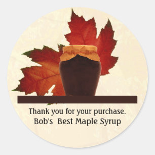 Maple Syrup Tack Round Small Sticker Runt Klistermärke