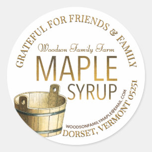 Maple Syrup Thankup for Family and Friends Gift Runt Klistermärke