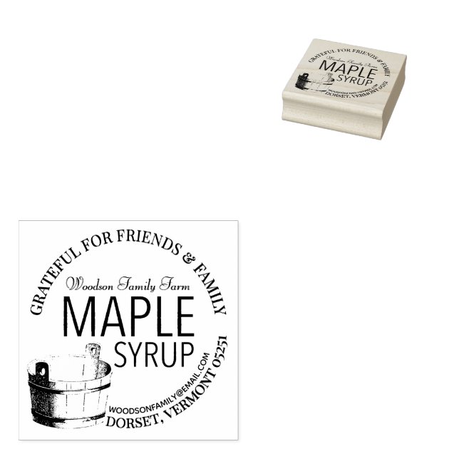 Maple Syrup Thankup for Family and Friends Gift Stämpel (Stämplad)