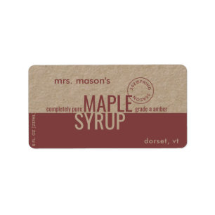 Maple Syrup Vår Season Kraft och Brown-etikett Adressetikett