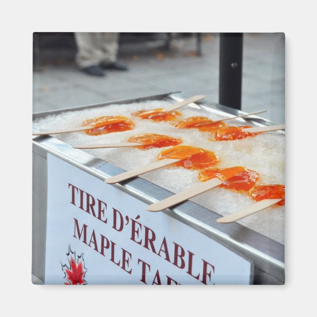 Maple Taffy Däck D'Ebler Quebec Canada Magnet (Framsidan)