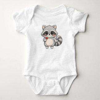 Maple the Raccoon Baby Bodysuit — Söt Woodland An T Shirt