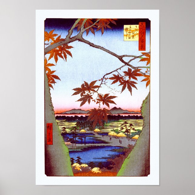 Maple Träd Tekona Hiroshige japansk finkonst Poster (Framsidan)