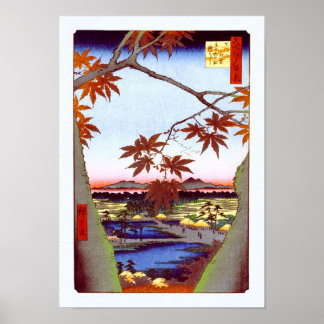 Maple Träd Tekona Hiroshige japansk finkonst Poster