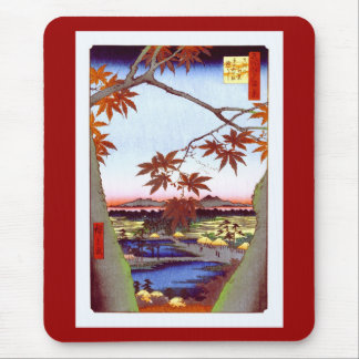 Maple Träd Tekona Hiroshige Vintage Japanska Musmatta