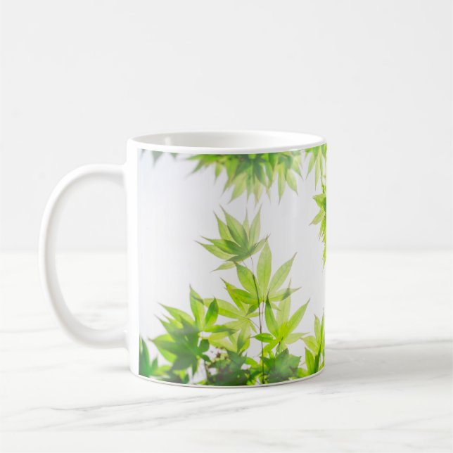 Maple träd träd löv twig struktur kaffemugg (Vänster)