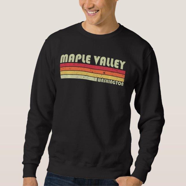 Maple Valley Wa Washington Roligt Stad Hem Rötter  Lång Ärmad Tröja (Framsida)
