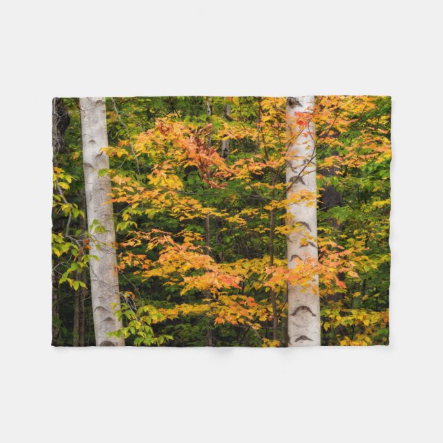 Maple & White Birch | Vita berg, NH Fleecefilt (Framsidan (Horisontell))