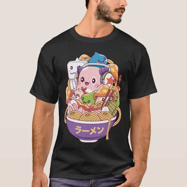 Maple World Monsters Ramen T Shirt (Framsida)