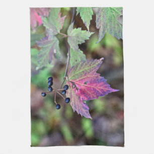 Mapleleaf Viburnum Höst löv och Berries Kökshandduk
