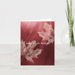 Maples lämnar accentfärggradient tack kort