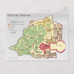 Mappa della Città del Vaticano Diagma Vatican Vykort