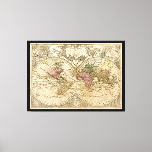 Mappa Totius Mundi världskarta (1775) Canvastryck