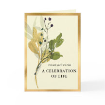 Mappad inbjudan till botaniskt Guld foto-foto